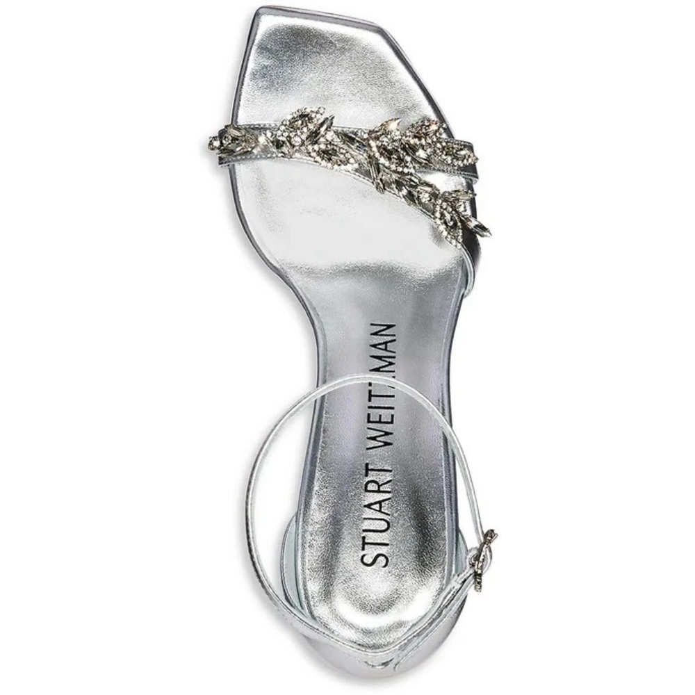 Stuart Weitzman Women's Nudist Vow Crystal Heel Sandals Size - Picture 4 of 11